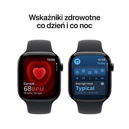APPLE Watch Series 10 GPS, 42mm Onyks Aluminium Koperta, Sport Band Sportowy Pasek Black Czarny - S/M  - 5