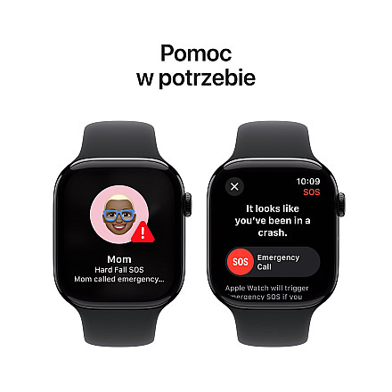 APPLE Watch Series 10 GPS, 42mm Onyks Aluminium Koperta, Sport Band Sportowy Pasek Black Czarny - S/M  - 6