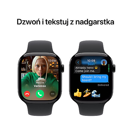 APPLE Watch Series 10 GPS, 42mm Onyks Aluminium Koperta, Sport Band Sportowy Pasek Black Czarny - S/M  - 7