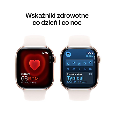 APPLE Watch Series 10 GPS, 42mm Złoty Róż Aluminium Koperta, Sport Band Sportowy Pasek Light Blush Łagodny Róż - M/L - 4
