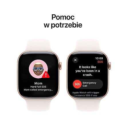APPLE Watch Series 10 GPS, 42mm Złoty Róż Aluminium Koperta, Sport Band Sportowy Pasek Light Blush Łagodny Róż - M/L - 5