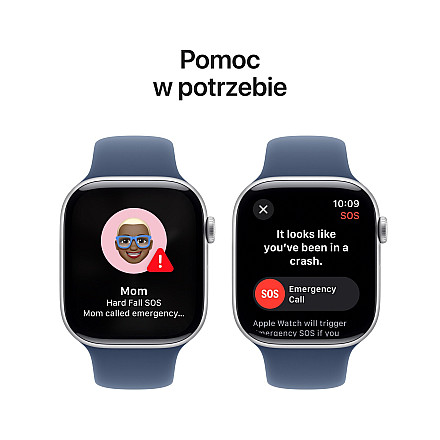 APPLE Watch Series 10 GPS, 46 мм, корпус з алюмінію кольору срібного, спортивний ремінець M/L, синій - 5