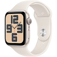 APPLE Watch SE 2024 GPS, 40mm Księżycowa Poświata Aluminium Koperta, Sport Band Sportowy Pasek Starlight Księżycowa Poświata - S/M  
