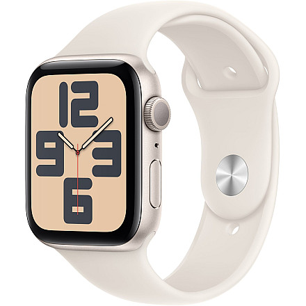 APPLE Watch SE 2024 GPS, 40mm Księżycowa Poświata Aluminium Koperta, Sport Band Sportowy Pasek Starlight Księżycowa Poświata - S/M   - 1
