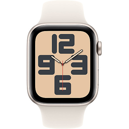 APPLE Watch SE 2024 GPS, 40mm Księżycowa Poświata Aluminium Koperta, Sport Band Sportowy Pasek Starlight Księżycowa Poświata - S/M   - 2