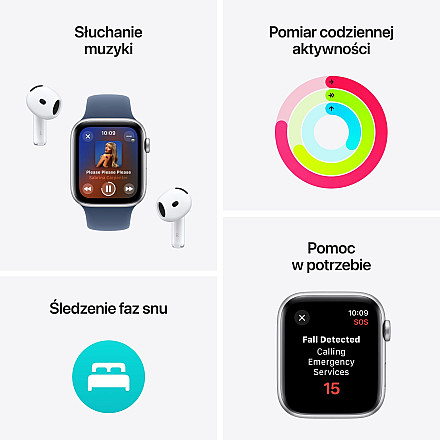 APPLE Watch SE 2024 GPS, 40mm Księżycowa Poświata Aluminium Koperta, Sport Band Sportowy Pasek Starlight Księżycowa Poświata - S/M   - 3