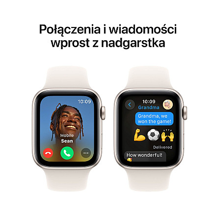 APPLE Watch SE 2024 GPS, 40mm Księżycowa Poświata Aluminium Koperta, Sport Band Sportowy Pasek Starlight Księżycowa Poświata - S/M   - 4