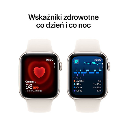 APPLE Watch SE 2024 GPS, 40mm Księżycowa Poświata Aluminium Koperta, Sport Band Sportowy Pasek Starlight Księżycowa Poświata - S/M   - 5