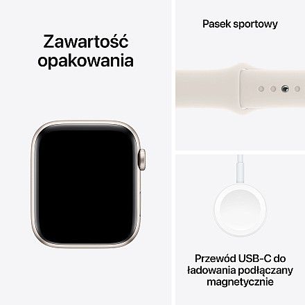 APPLE Watch SE 2024 GPS, 40mm Księżycowa Poświata Aluminium Koperta, Sport Band Sportowy Pasek Starlight Księżycowa Poświata - S/M   - 7