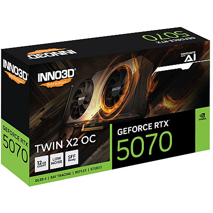 Karta Graficzna INNO3D GeForce RTX 5070 Twin X2 OC 12GB GDDR7 192-bit HDMI 3x DP - 1