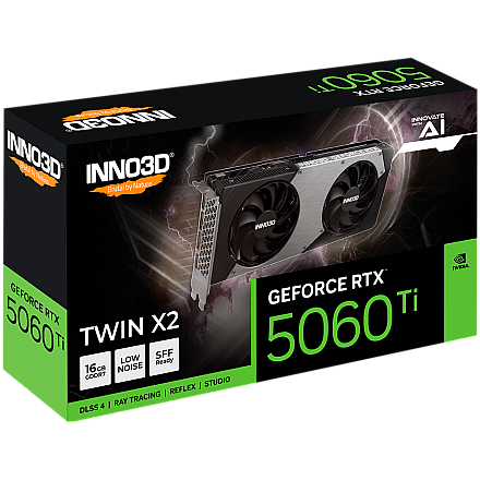 Karta Graficzna INNO3D GeForce RTX 5060 Ti Twin X2 16GB GDDR7 128-bit HDMI 3x DP - 1