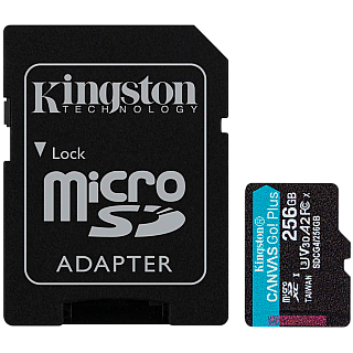 Karta Pamięci KINGSTON 256GB microSDXC Canvas Go Plus Gen4 200MB/s A2 U3 V30 Karta + Adapter
