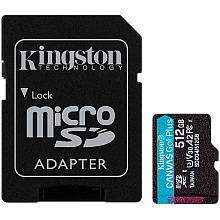 Karta Pamięci KINGSTON 512GB microSDXC Canvas Go Plus Gen4 200MB/s A2 U3 V30 Karta + Adapter