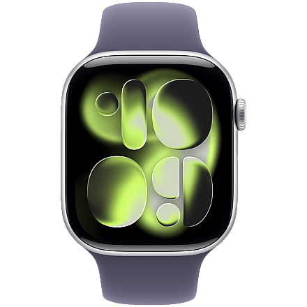 Apple Watch Series 11 GPS 46mm, Silver Srebrny Aluminium Koperta, Sport Band Sportowy Pasek Purple Fog Mleczny Fiolet - M/L - 2
