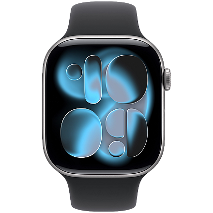 Apple Watch Series 11 GPS 46mm, Space Grey Gwiezdna Szarość Aluminium Koperta, Sport Band Sportowy Pasek Black Czarny - M/L - 2