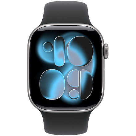Apple Watch Series 11 GPS 42mm, Space Grey Gwiezdna Szarość Aluminium Koperta, Sport Band Sportowy Pasek Black Czarny - S/M - 2