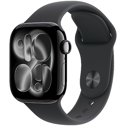 APPLE Watch Series 11 GPS, 42mm Black Czarny Aluminium Koperta, Sport Band Sportowy Pasek Black Czarny - S/M   - 1