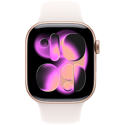 APPLE Watch Series 11 GPS, 42mm Złoty Róż Rose Gold Aluminium Koperta, Sport Band Sportowy Pasek Light Blush Łagodny Róż - S/M - 2