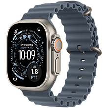 APPLE Watch Ultra 3, GPS + Cellular 49mm Tytan Natural Titanium Koperta, Pasek Ocean Band Anchor Blue Marynarskiego Granat