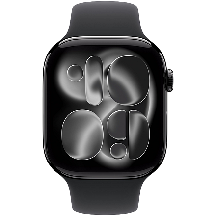 APPLE Watch Series 11 GPS 46mm, Black Czarny Aluminium Koperta, Sport Band Sportowy Pasek Black Czarny - M/L - 2