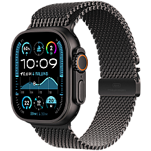 Apple Watch Ultra 2 GPS + Cellular 49mm Koperta Tytanowa Czarny Bransoleta Mediolańska Tytan Czarny - M