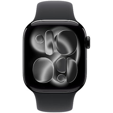 APPLE Watch Series 11 GPS 42mm, Black Czarny Aluminium Koperta, Sport Band Sportowy Pasek Black Czarny - M/L - 2