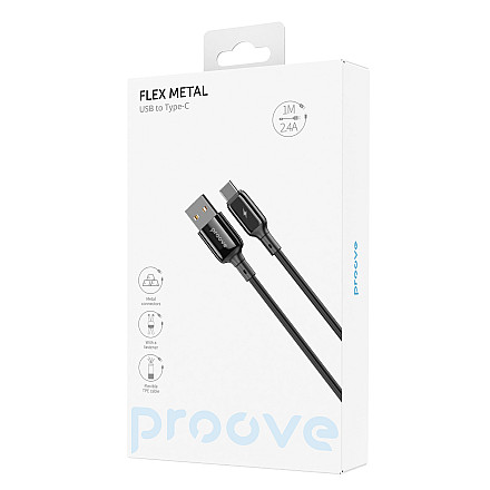 Kabel Proove Flex Metal Type-C 2.4A (1m) - 3