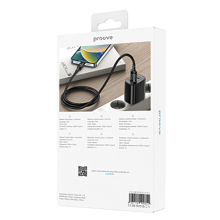Kabel Proove Flex Metal Type-C 2.4A (1m) - 2