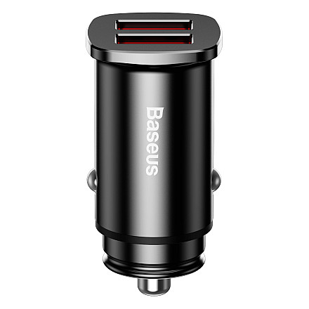 Ładowarka samochodowa Baseus Square Metal 2x USB 30W QC 3.0 czarna - 3