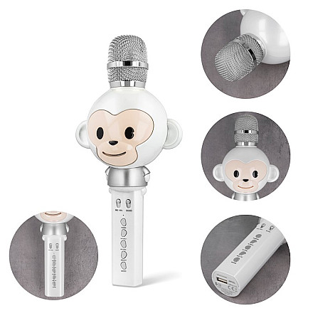 Maxlife mikrofon z głośnikiem Bluetooth Animal MX-100 biały - 2