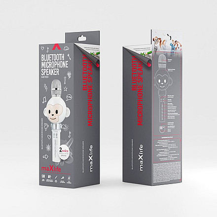 Maxlife mikrofon z głośnikiem Bluetooth Animal MX-100 biały - 4