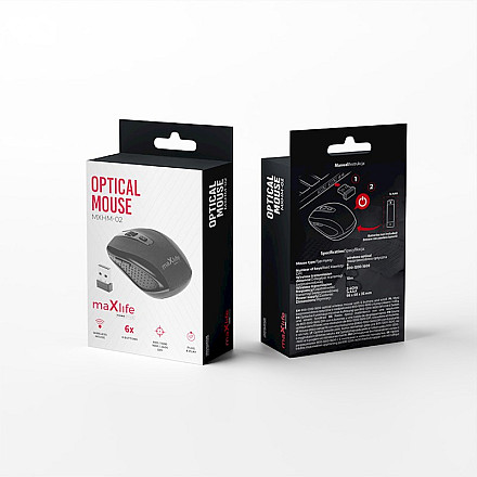Maxlife Home Office mysz optyczna bezprzewodowa MXHM-02 800/1200/1600 DPI Czarny - 4