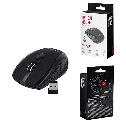 Maxlife Home Office mysz optyczna bezprzewodowa MXHM-02 800/1200/1600 DPI Czarny - 5