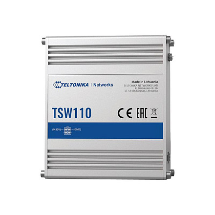 Teltonika | Switch | TSW110 | Niezarządzany | 1 Gbps (RJ-45) portów ilość 5 | 10 Gbps (RJ-45) portów ilość 0 | SFP portów ilość 0 | SFP+ portów ilość 0 | Combo portów ilość 0 | PoE+ portów ilość - 3