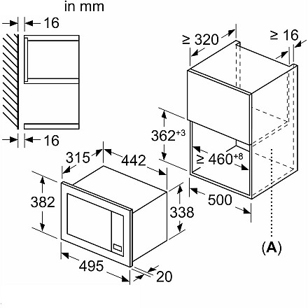 Bosch | Kuchenka mikrofalowa | BFL523MB3 | Do zabudowy | 800 W | чорна - 3