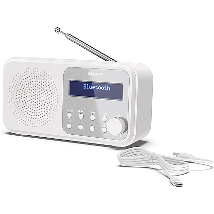 Портативне цифрове радіо Sharp DR-P420(WH) Tokyo, FM/DAB/DAB+, Bluetooth 5.0, живлення USB або батарея, снігу-біле - 4