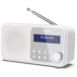 Портативне цифрове радіо Sharp DR-P420(WH) Tokyo, FM/DAB/DAB+, Bluetooth 5.0, живлення USB або батарея, снігу-біле