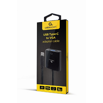 Cablexpert | Kabel przejściowy z USB typu C na VGA | A-CM-VGAF-01 | Czarny | USB typu C | VGA | 0,15 m - 2