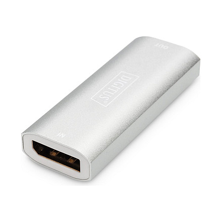 Digitus | 8K DP Repeater 30 m | DS-55524 | Repeater umożliwia przedłużenie sygnału DP do 30 m. Odpowiada to standardowi VESA DisplayPort 1.4. Obsługuje rozdzielczości do 8K/30Hz. Po - 1