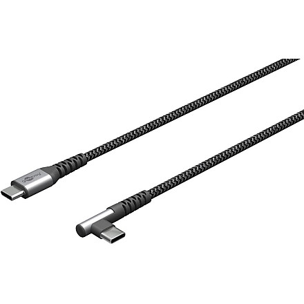 Goobay | 64659 Кабель tekstylny USB-C для USB-C з metalowymi wtyczkami, 1 m | USB-C для USB-C - 1