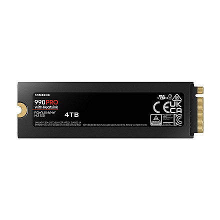 Samsung | 990 PRO z radiatorem | 4000 GB | Format SSD M.2 2280 | Interfejs SSD M.2 NVME | Prędkość odczytu 7450 MB/s | Prędkość zapisu 6900 MB/s - 3