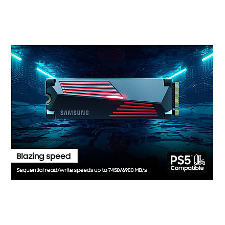 Samsung | 990 PRO z radiatorem | 4000 GB | Format SSD M.2 2280 | Interfejs SSD M.2 NVME | Prędkość odczytu 7450 MB/s | Prędkość zapisu 6900 MB/s - 5