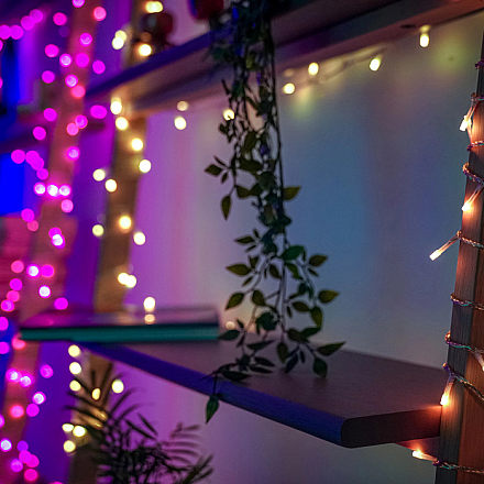 Twinkly|Strings Smart LED Lights 100 RGB (Multicolor), 8m, czarny przewód|RGB - 16M+ kolorów - 2
