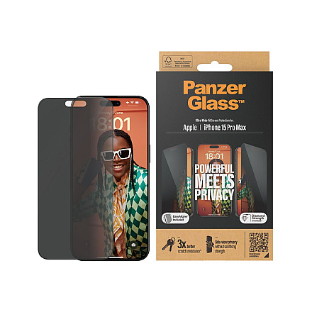 PanzerGlass | Privacy Screen Protector | Apple | iPhone 15 Pro Max | Tempered glass | Black | Ultra-Wide Fit W. Easyaligner - 2