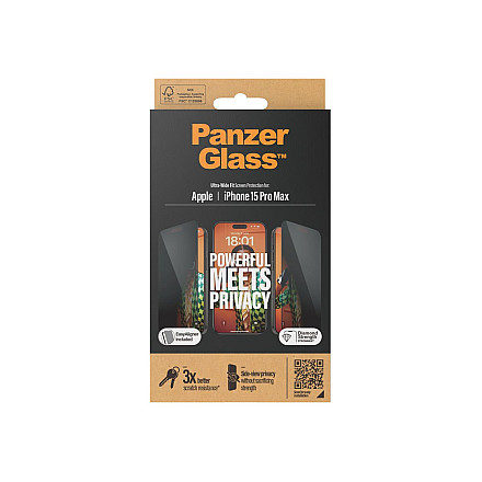 PanzerGlass | Privacy Screen Protector | Apple | iPhone 15 Pro Max | Tempered glass | Black | Ultra-Wide Fit W. Easyaligner - 4