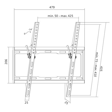 Logilink BP0012 TV Wall mount, 32-55", tilt -14°, 25 mm Logilink - 2