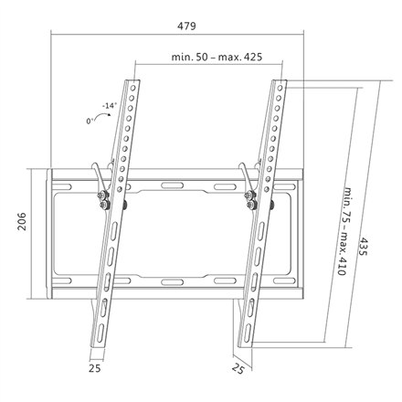 Logilink BP0012 TV Wall mount, 32-55", tilt -14°, 25 mm Logilink - 5
