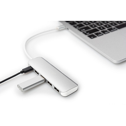 Digitus | Ładowanie | 4-portowy koncentrator USB typu C (USB 3.0) + PD - 4
