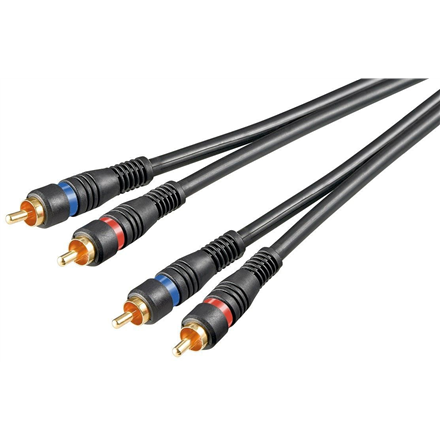 Goobay | Кабель audio | Wtyk | RCA | RCA | чорний | 1,5 m - 1