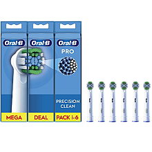 Oral-B | Zestaw szczoteczek Precision Clean | EB20RX-6 | Główki | Dla dorosłych | Liczba główek szczoteczki w zestawie 6 | Biały
